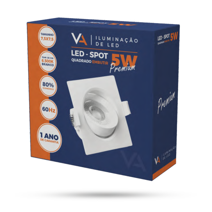 Spot Led Quadrado Embutir