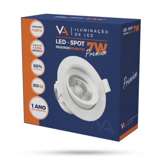 Spot Led Redondo Embutir